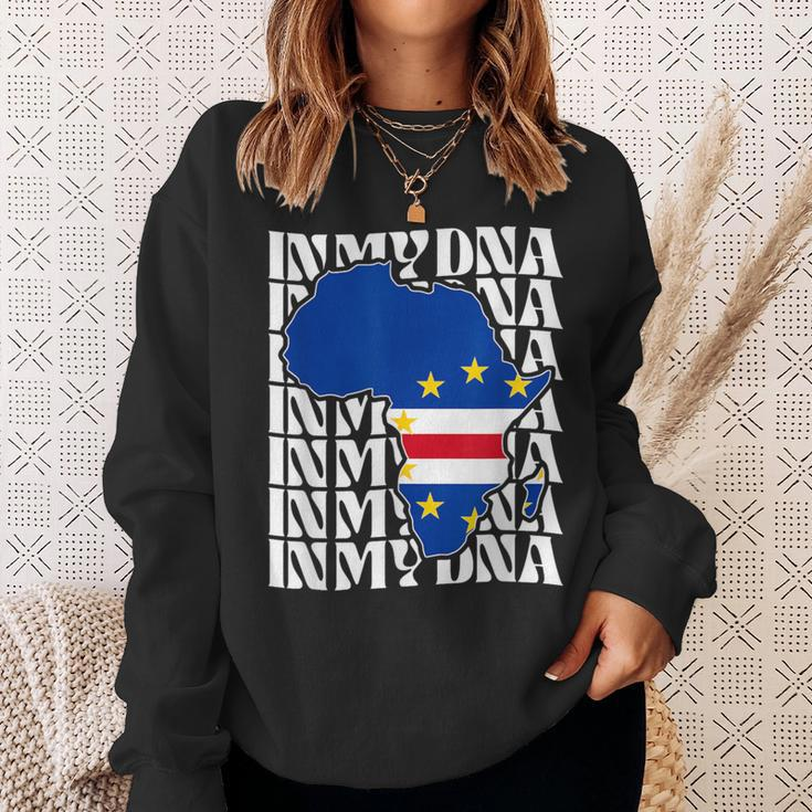 Cabo Verde Is In My Dna Love Cape Verde Flag In Africa Map Sweatshirt Gifts for Her