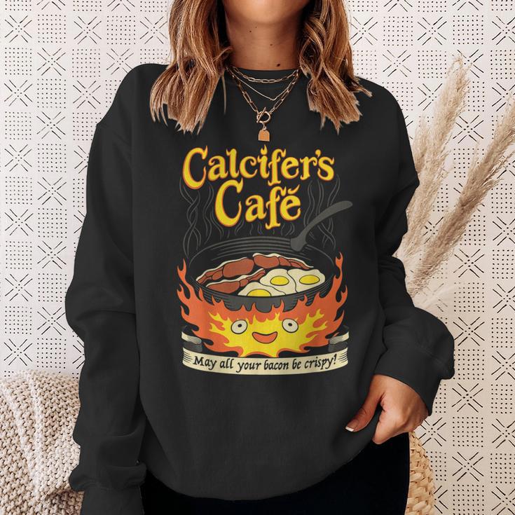 Calcifer's Cafe May All Your Bacon & Eggs Be Crispy Cooking Sweatshirt Gifts for Her