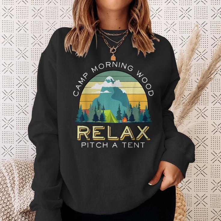 Camp Morning Wood Quote Camper Backpacker Sweatshirt Gifts for Her