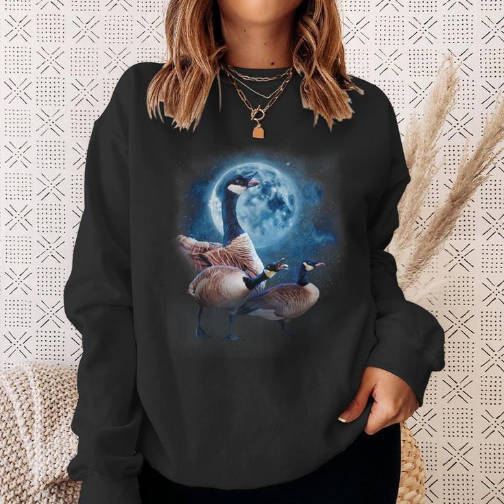 Canadian Goose Howling At The Moon Silly Goose Sweatshirt Gifts for Her