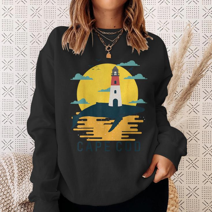 Cape Cod Nauset Lighthouse Vacation Sunset Whale Tourist Sweatshirt Gifts for Her