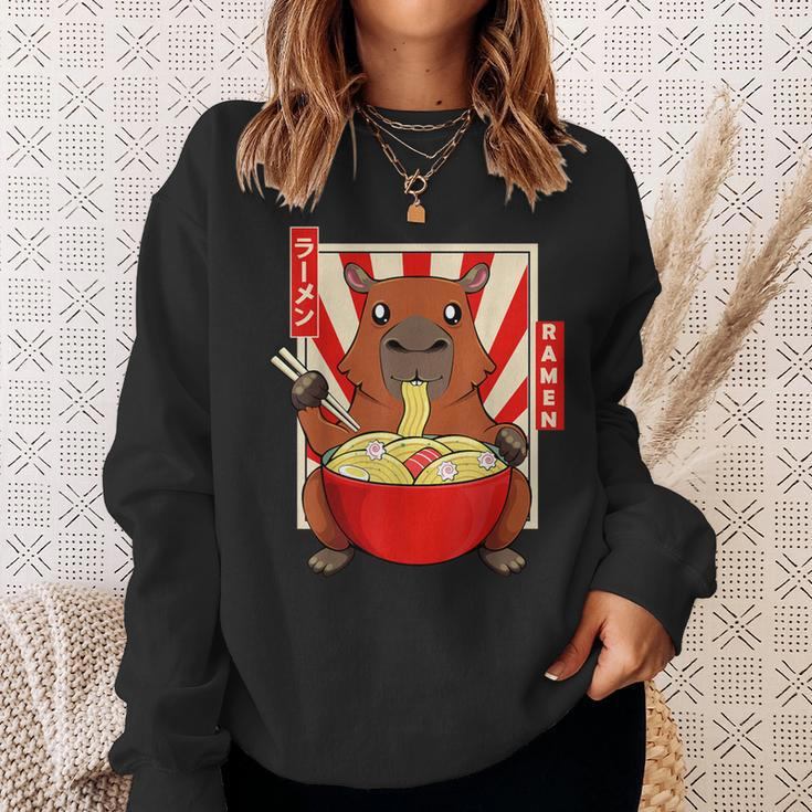 Capybara Rodent Mammals Water Pig Kawaii Ramen Sweatshirt Geschenke für Sie