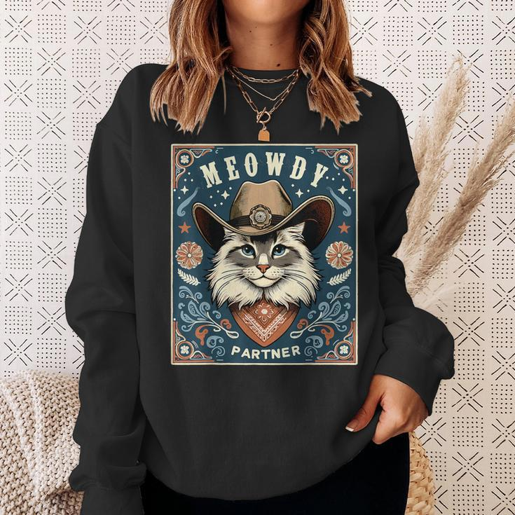 Cat Cowboy Mashup Meowdy Partner Poster Western Sweatshirt Gifts for Her