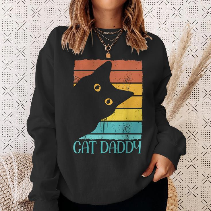 Cat Daddy Vintage Eighties Style Cat Dad Fathers Day Sweatshirt Gifts for Her