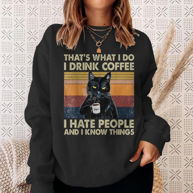 Cat Das Mache Ich Trinke Kaffee Sweatshirt Geschenke für Sie