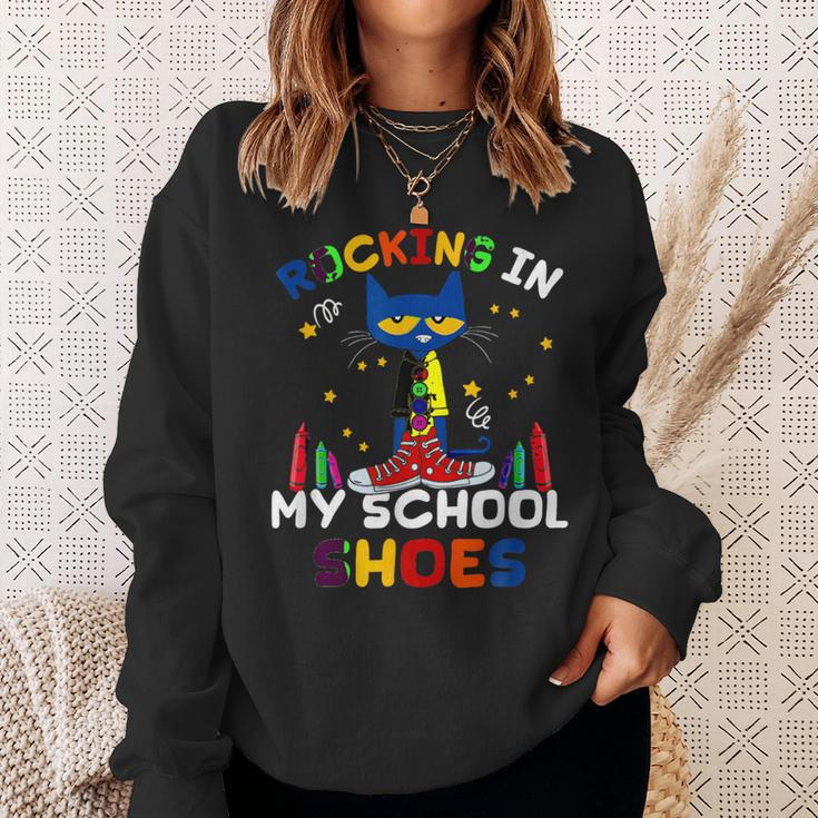 Cat-Rocking I N My-School-Shoes-Back To-School-Cat-Lover Sweatshirt Gifts for Her