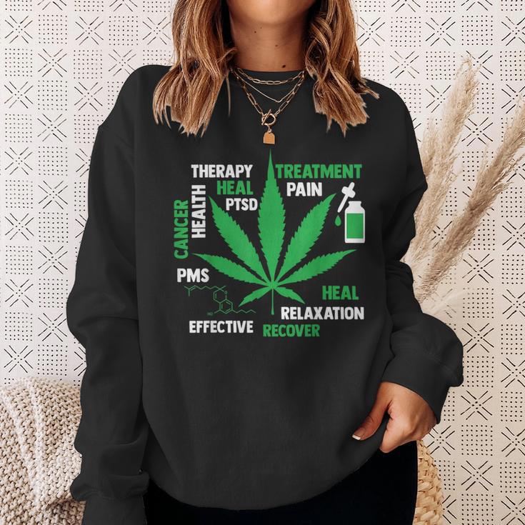 Cbd Oil Cannabinoid Hemp Heals Therapy Quote Fun Sweatshirt Gifts for Her