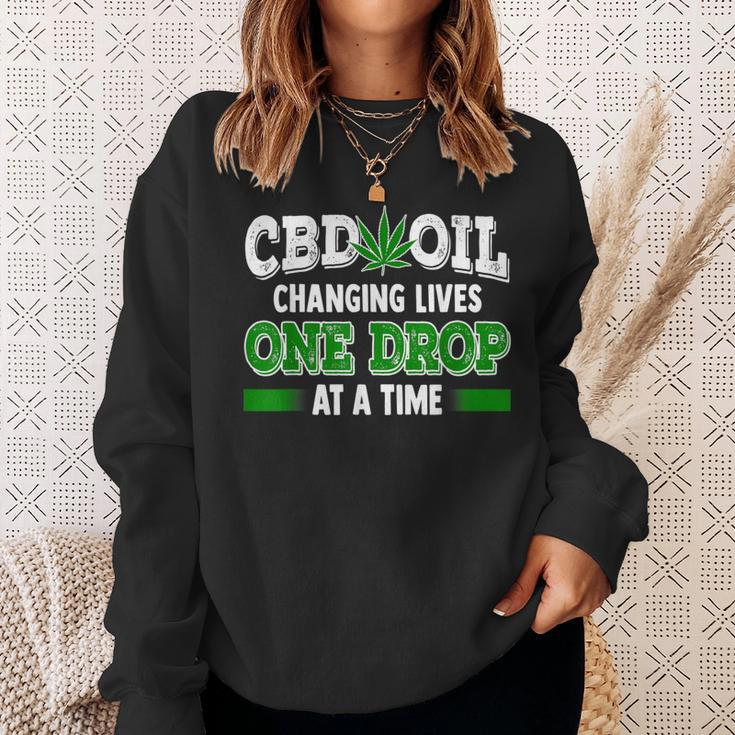 Cbd Oil Cannabinoid Hemp Heals Slogan Quote Fun Sweatshirt Gifts for Her