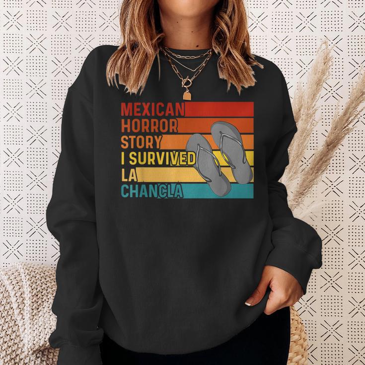 Chancla Survivor Spanish Joke Mexican Meme Saying Sweatshirt Gifts for Her