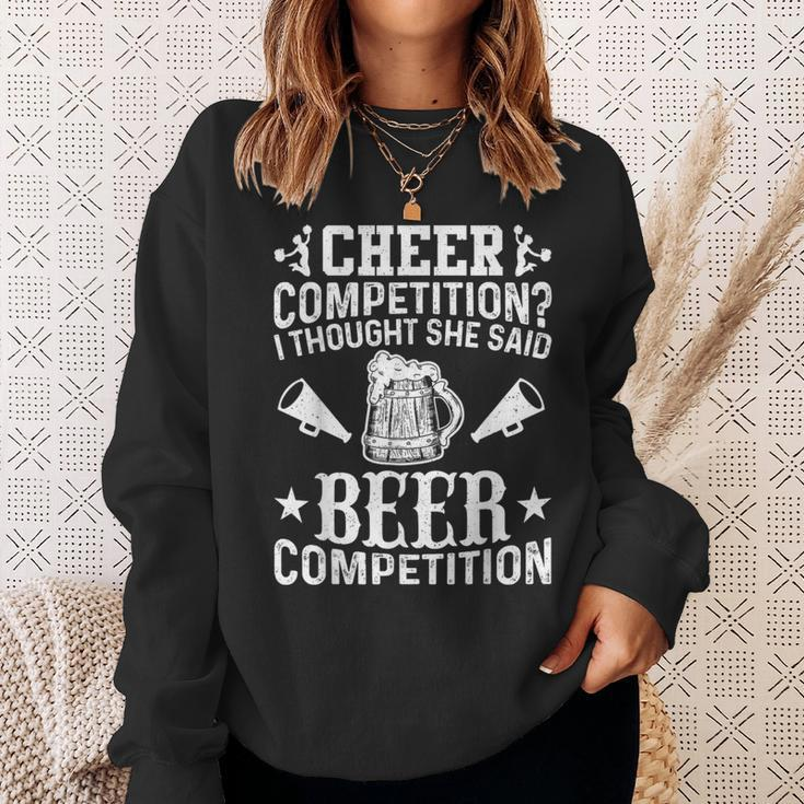 Cheer Dad Cheerleader Beer Competition Cheer Squad Papa Sweatshirt Gifts for Her