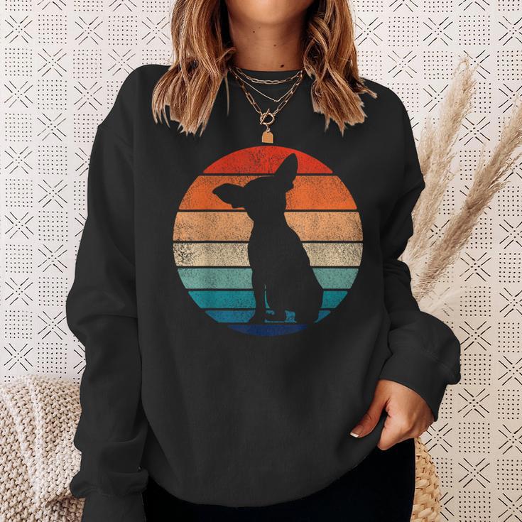 Chihuahua Dog Retrointage 60S 70S Silhouette Sweatshirt Geschenke für Sie