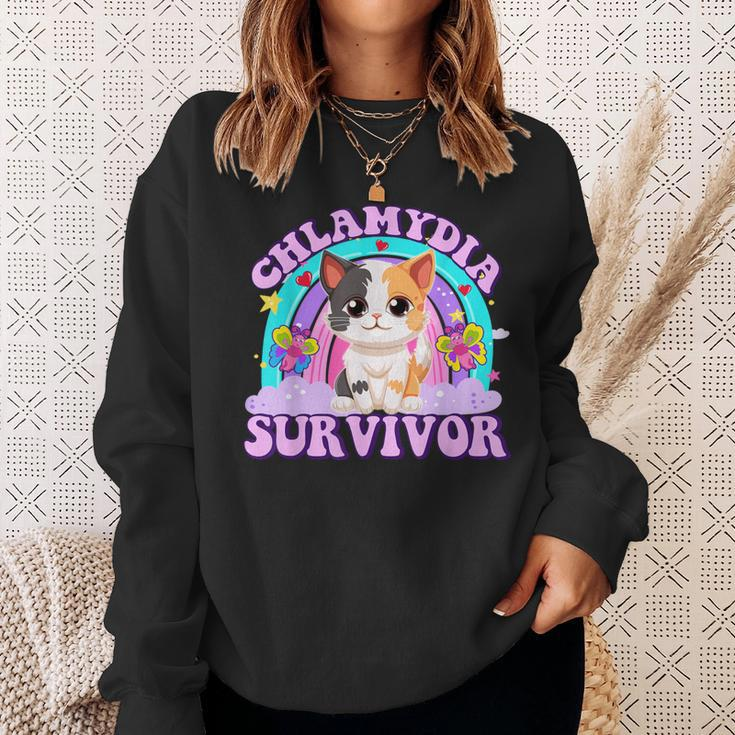 Chlamydia Survivor Cat Meme For Adult Humor Sweatshirt Gifts for Her