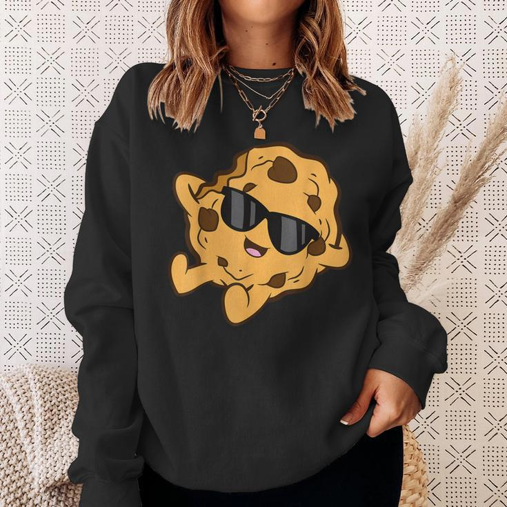 Chocolate Chip Cookie Relaxing Kawaii Cookie Sweatshirt Gifts for Her