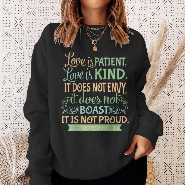 Christian Bible Verse Quote 1 Corinthians 134 Sweatshirt Gifts for Her