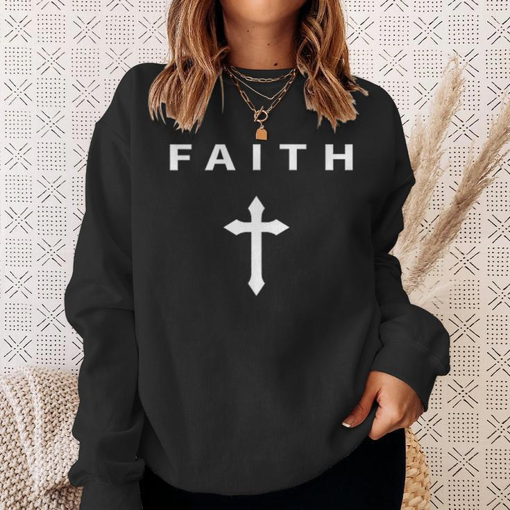 Christian Minimalist Religious Christ Faith And Cross Sweatshirt Gifts for Her