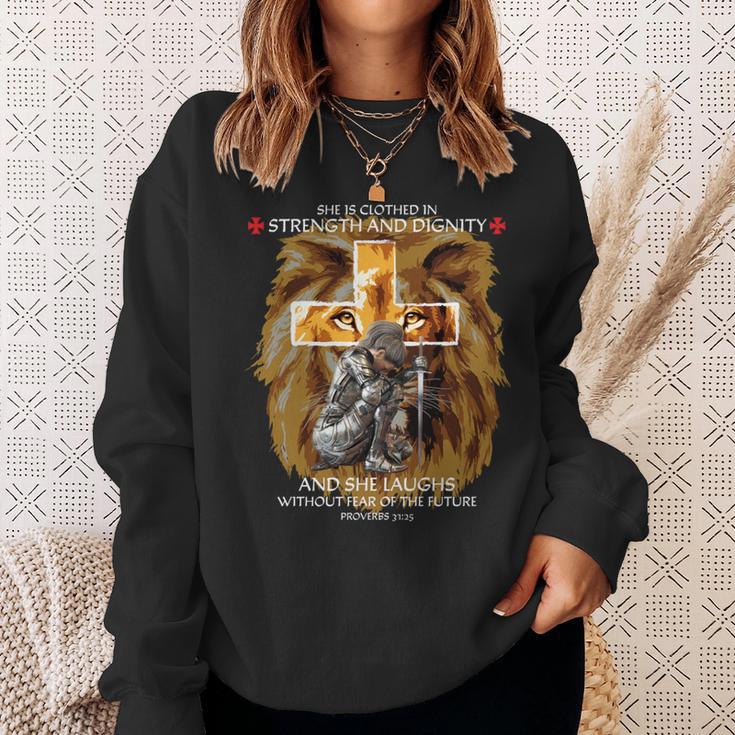 Christian Sayings Verses Lion Judah Cross Proverbs 31 Sweatshirt Gifts for Her