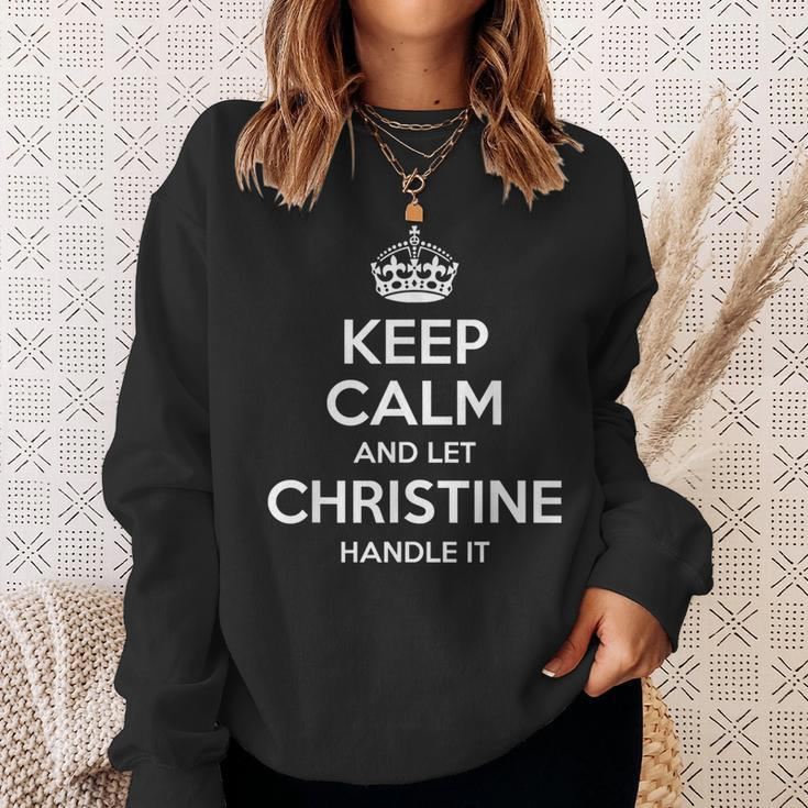 Christine Keep Calm Personalized Name Birthday Sweatshirt Gifts for Her