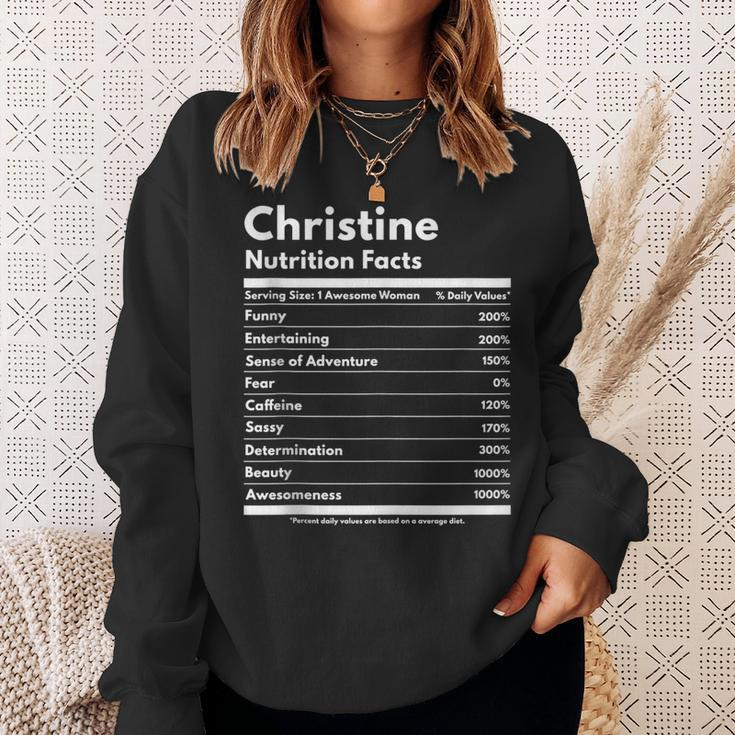 Christine Nutrition Facts Personalized Name Christine Sweatshirt Gifts for Her