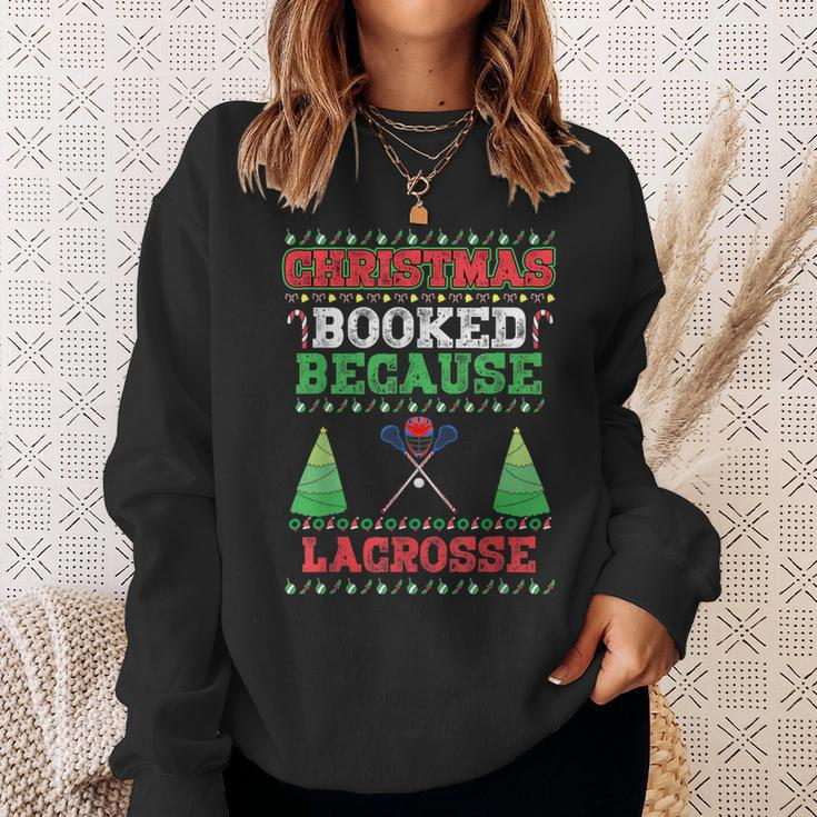 Christmas Booked Because Lacrosse Sport Lover Xmas Sweatshirt Gifts for Her