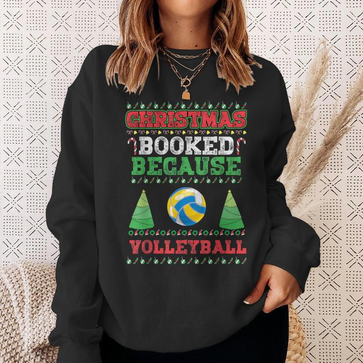 Christmas Booked Because Volleyball Sport Lover Xmas Sweatshirt Gifts for Her