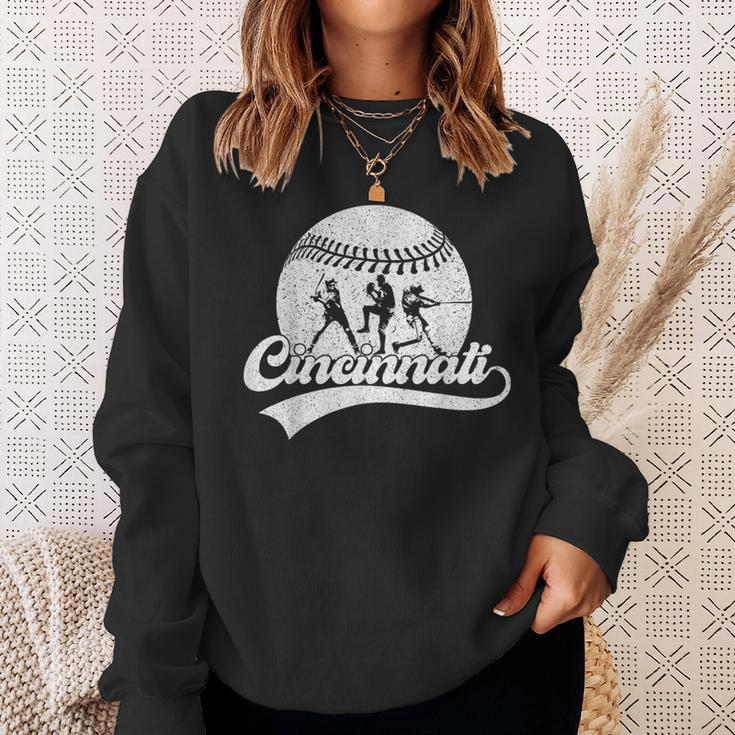 Cincinnati Cities Baseball Lover Baseball Fans Women Sweatshirt Gifts for Her