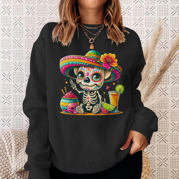 Cinco De Mayo Chihuahua Dog Mexican Sugar Skull Sombrero Sweatshirt Gifts for Her