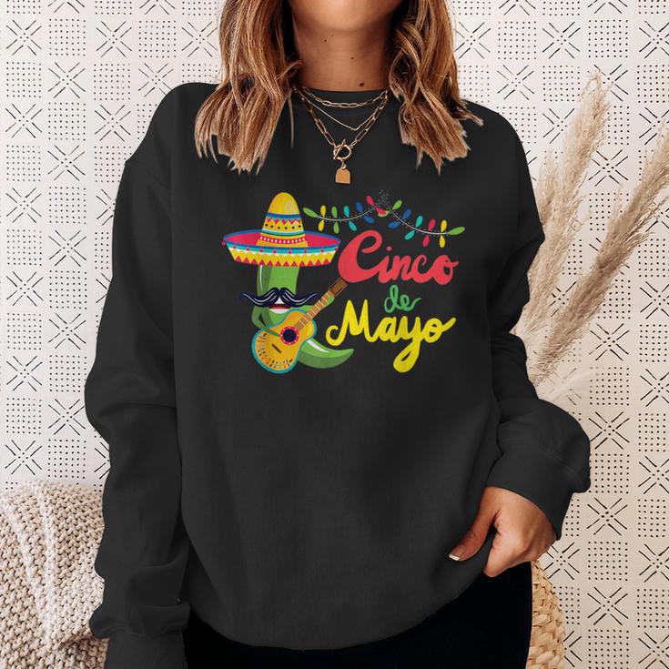 Cinco De Mayo Drinko De Mayo Music Lover With Mustache Sweatshirt Gifts for Her