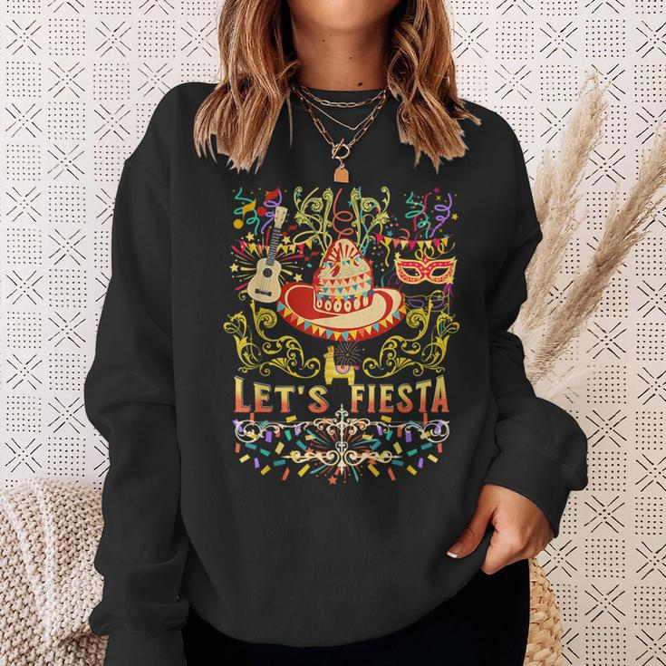 Cinco De Mayo Mexican Guitar Music Colors Lets Fiesta Party Sweatshirt Gifts for Her