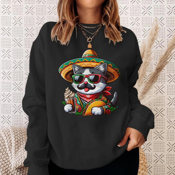 Cinco De Meow Cat Taco Mexican Fiesta Sweatshirt Gifts for Her