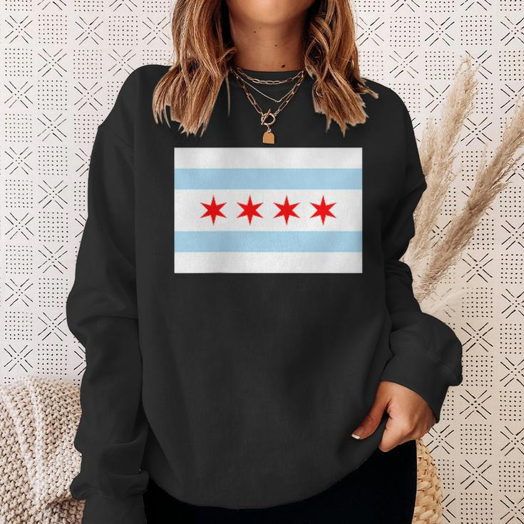 City Of Chicago Illinois Flag Windy City Sweatshirt Gifts for Her