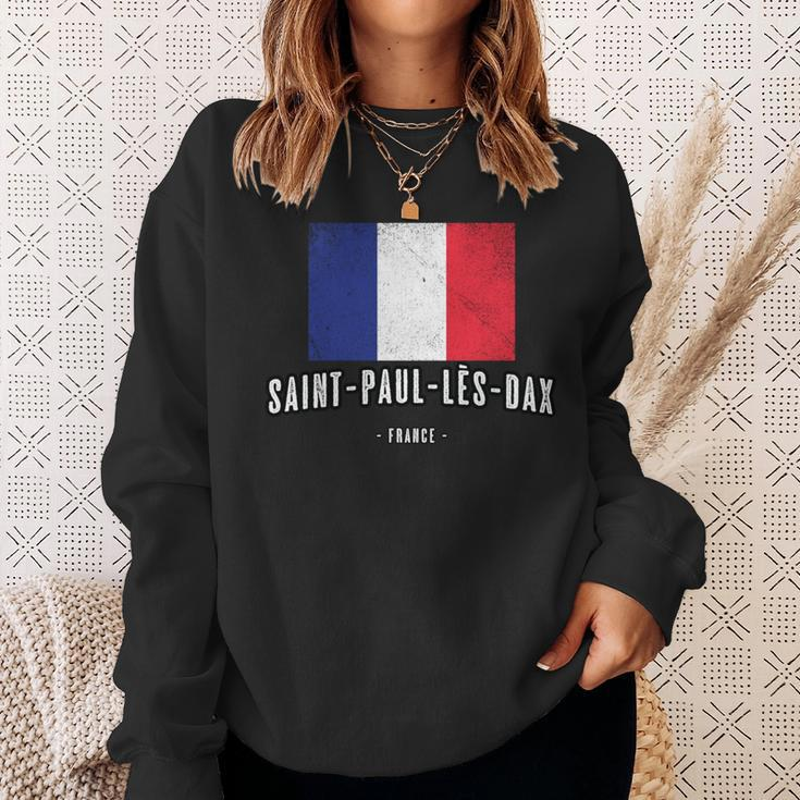 City Of Saint-Paul-Lès-Dax France French Flag Drapeau Sweatshirt Gifts for Her