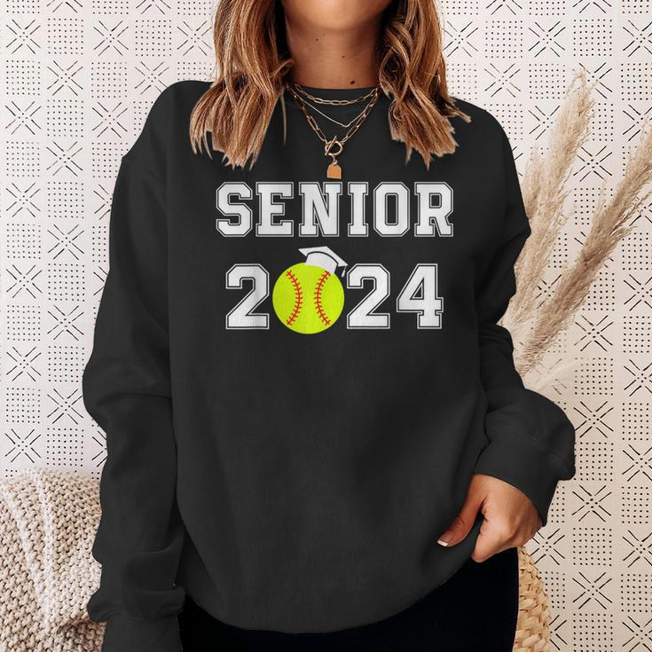 Class Of 2024 Softball Player Senior 2024 High School Grad Sweatshirt Gifts for Her