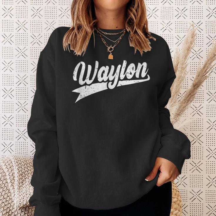 Classic 70S Retro Name Waylon Sweatshirt Gifts for Her