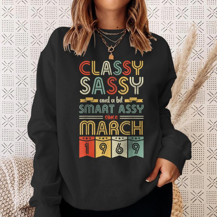 Classy Sassy A Bit Smart Assy Since March 1969 55 Years Old Sweatshirt Gifts for Her