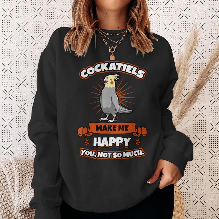 Cockatiel Cockatoo Lutino Weiro Bird Parrot Quarrion Tiel Sweatshirt Gifts for Her