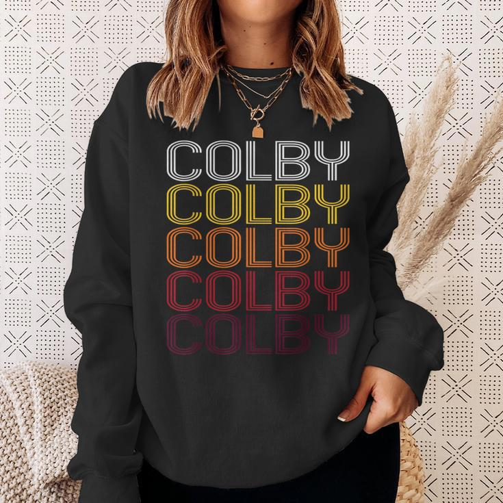 Colby Retro Wordmark Pattern Vintage Style Sweatshirt Gifts for Her