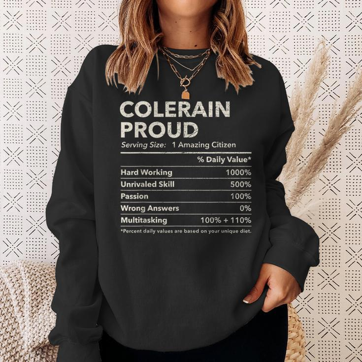 Colerain North Carolina Proud Nutrition Facts Sweatshirt Gifts for Her