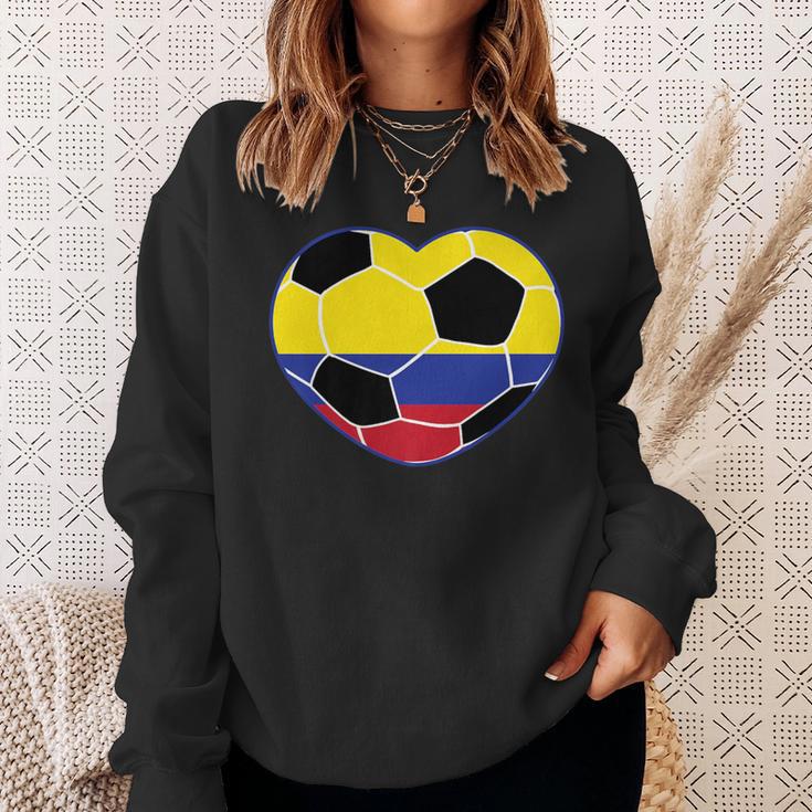 Colombia Soccer Ball Heart Jersey Colombian Football Sweatshirt Gifts for Her