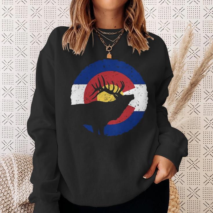 Colorado Elk Hunting Co State Flag Hunter Sweatshirt Gifts for Her