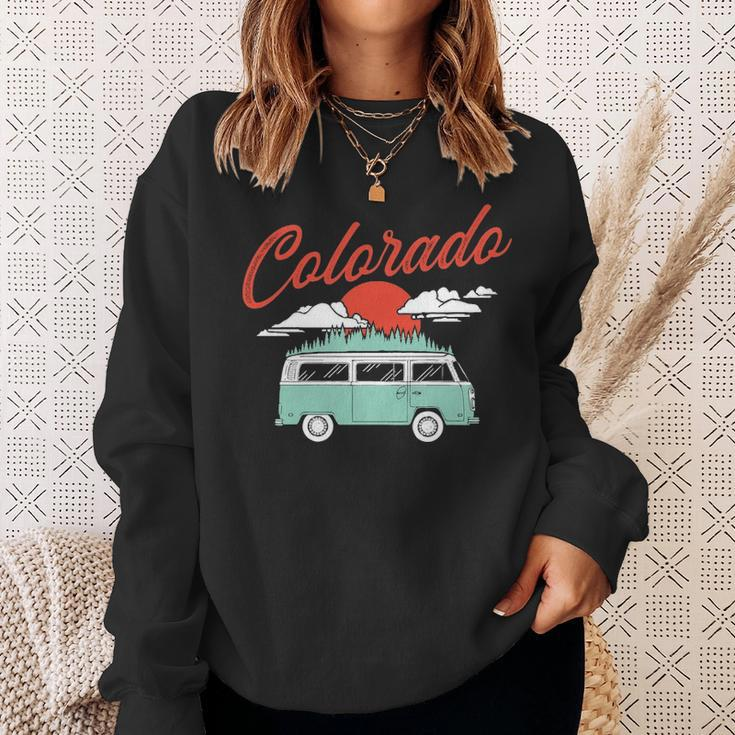 Colorado Vintage Hippie Van 60S Distressed Sweatshirt Gifts for Her