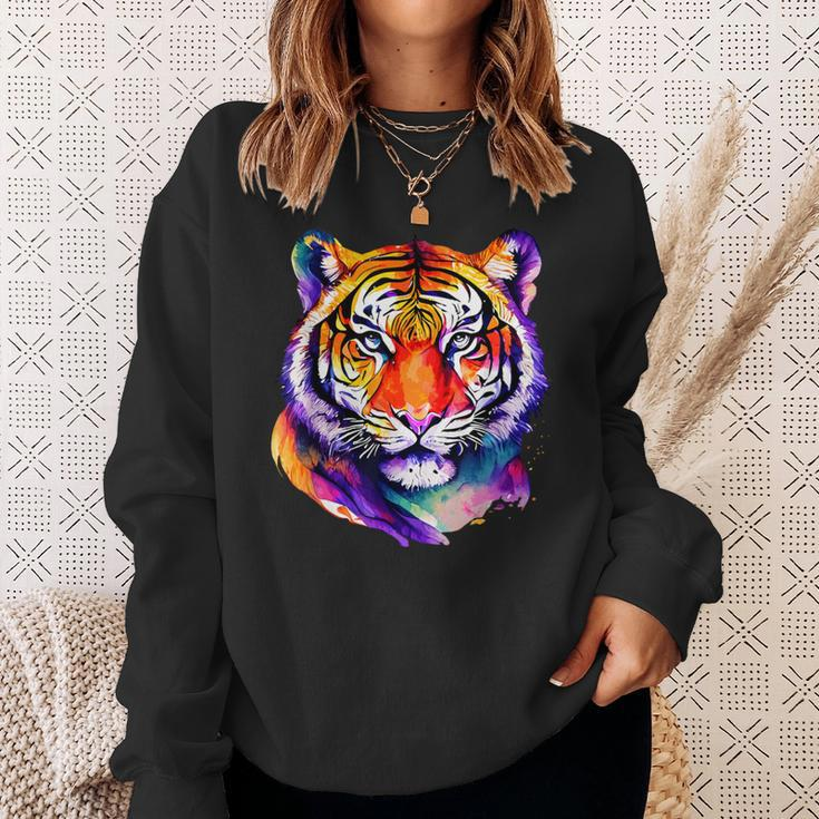 Colorful Tiger Face Neture Wild Animal Pet Lovers Men's Sweatshirt Gifts for Her