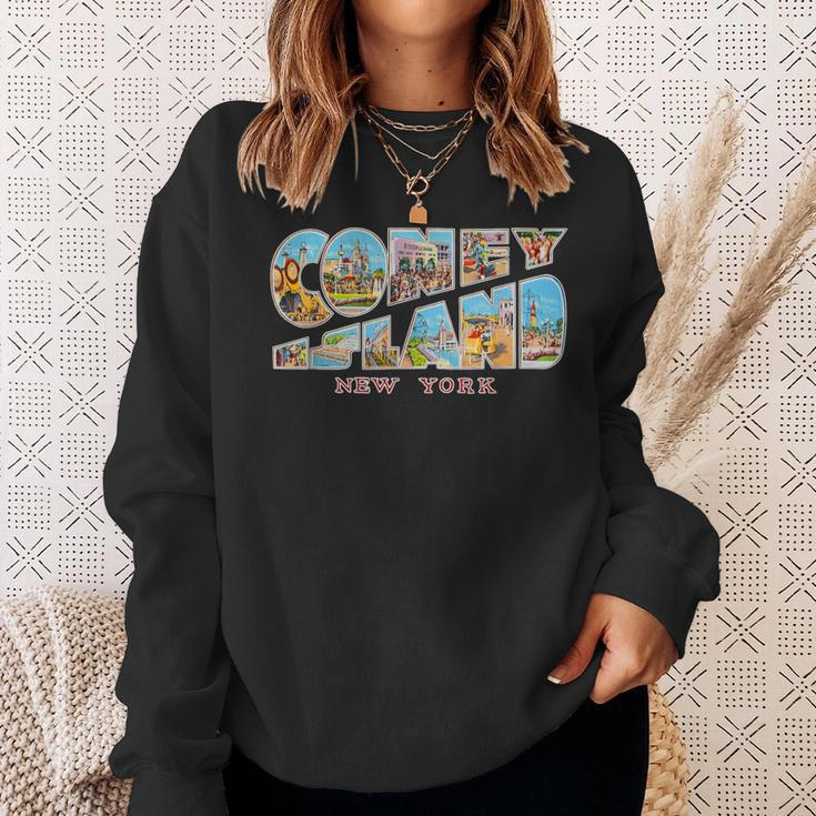 Coney Island New York Ny Vintage Retro Souvenir Sweatshirt Gifts for Her