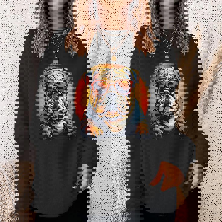 Cool English Bulldog Lunettes De Soleil Bulldog Anglais Sweater e