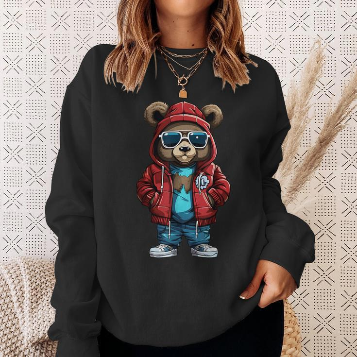 Cool Hip-Hop Bear Streetwear Graphic Sweatshirt Gifts for Her