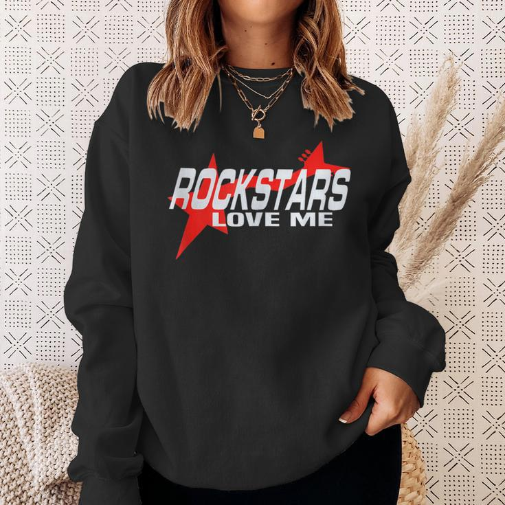 Cool Rockstars Love Me Rock Music Lovers Quote Bold Band Sweatshirt Gifts for Her