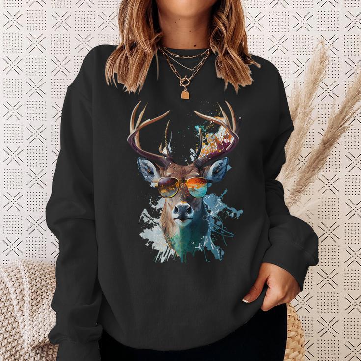 Cool Stag With Sunglasses Sweatshirt Geschenke für Sie