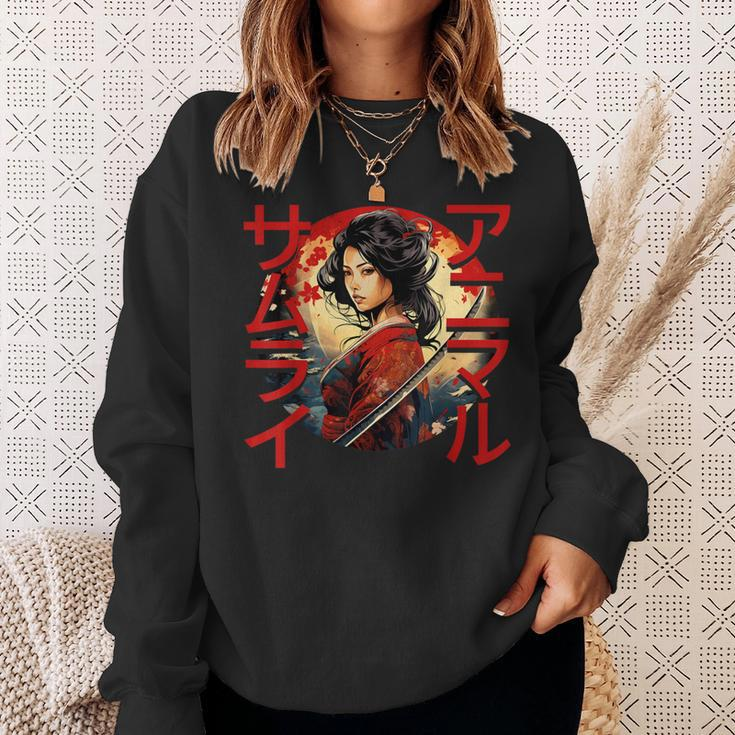 Coole Samurai-Damen Kriegerin Japanische Ninja Damen Kawaii Sweatshirt Geschenke für Sie