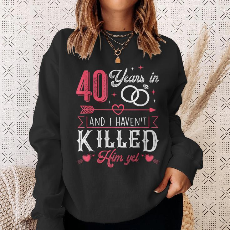 Couples Married 40 Years 40Th Wedding Anniversary Sweatshirt Gifts for Her