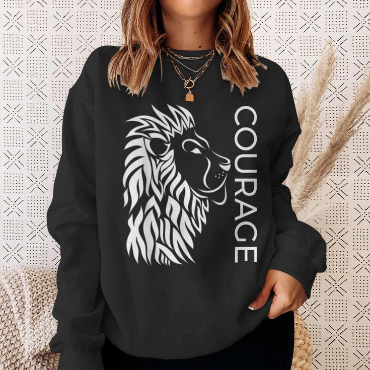 Courage Brave Lion Fighters Fearless Inspiring Sweatshirt Gifts for Her