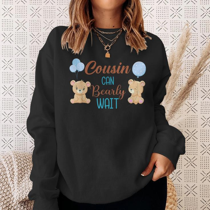 Cousin Can Bearly Wait Bear Gender Neutral Boy Baby Shower Sweatshirt Gifts for Her